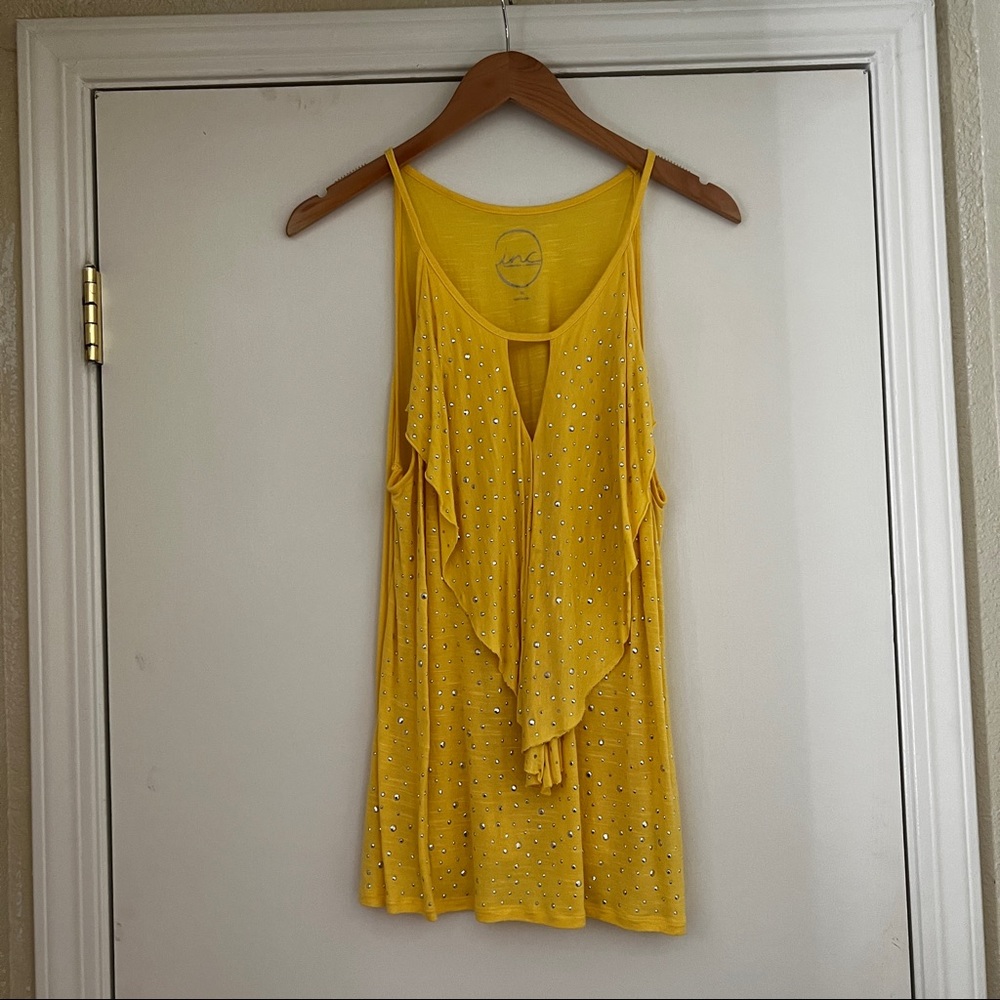 INC Yellow studded tank